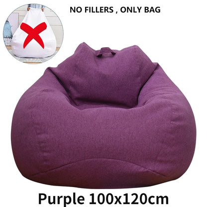 Large Soft Bean Bag Chair Cover Without Filler
