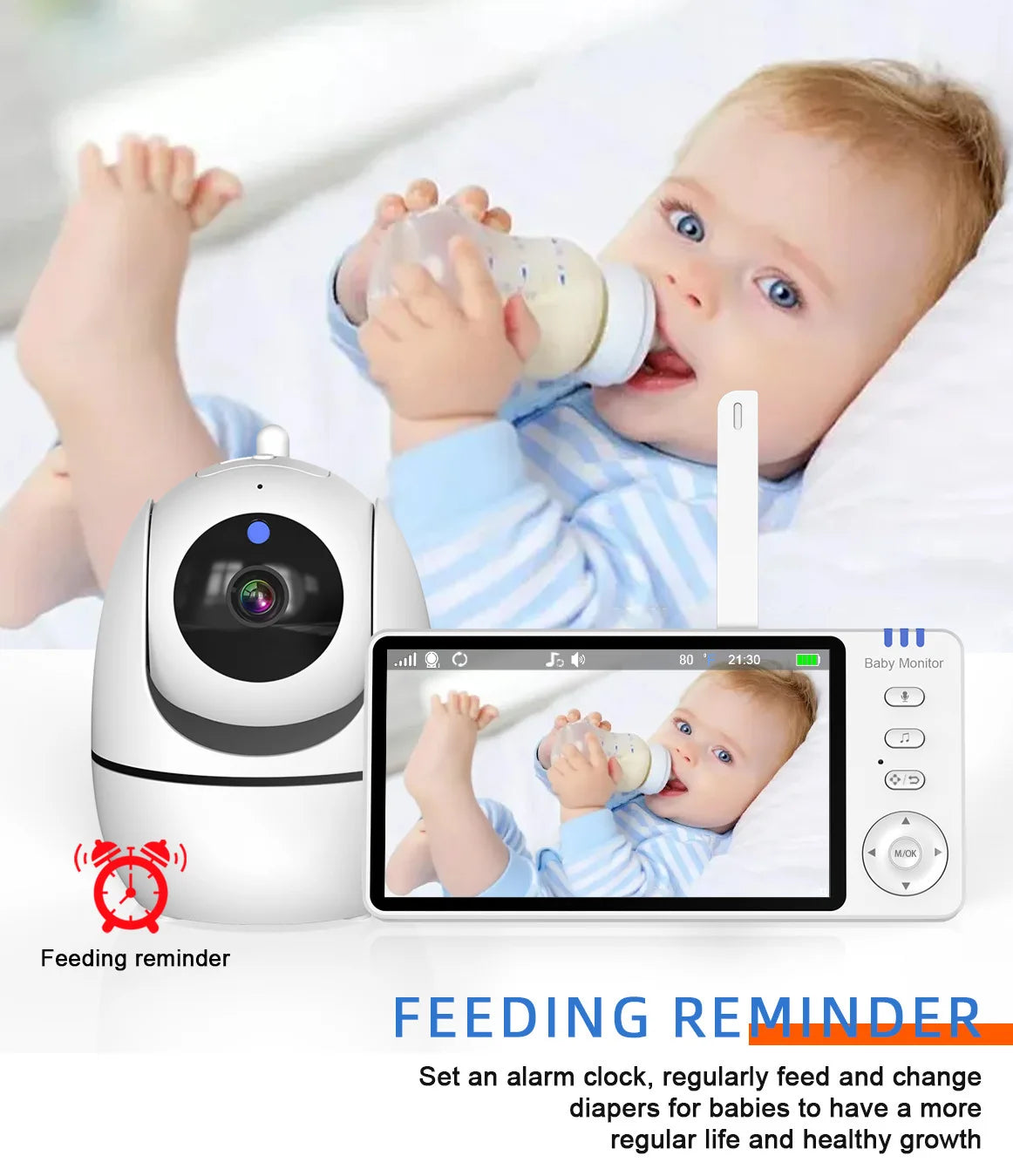 5-Inch Video Baby Monitor with Night Vision & 4x Zoom