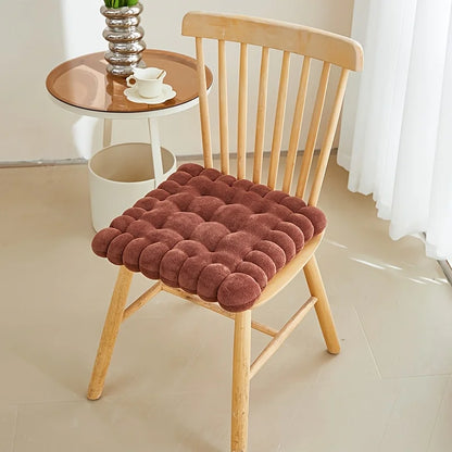 Biscuit Plush Chair Seat Cushion – Soft Tufted Seat Pad