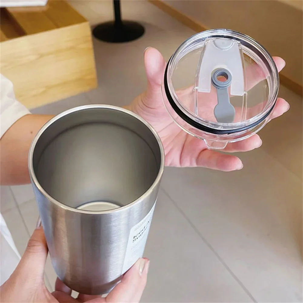 Stainless Steel Thermos Coffee Mug with Straw 20.3oz