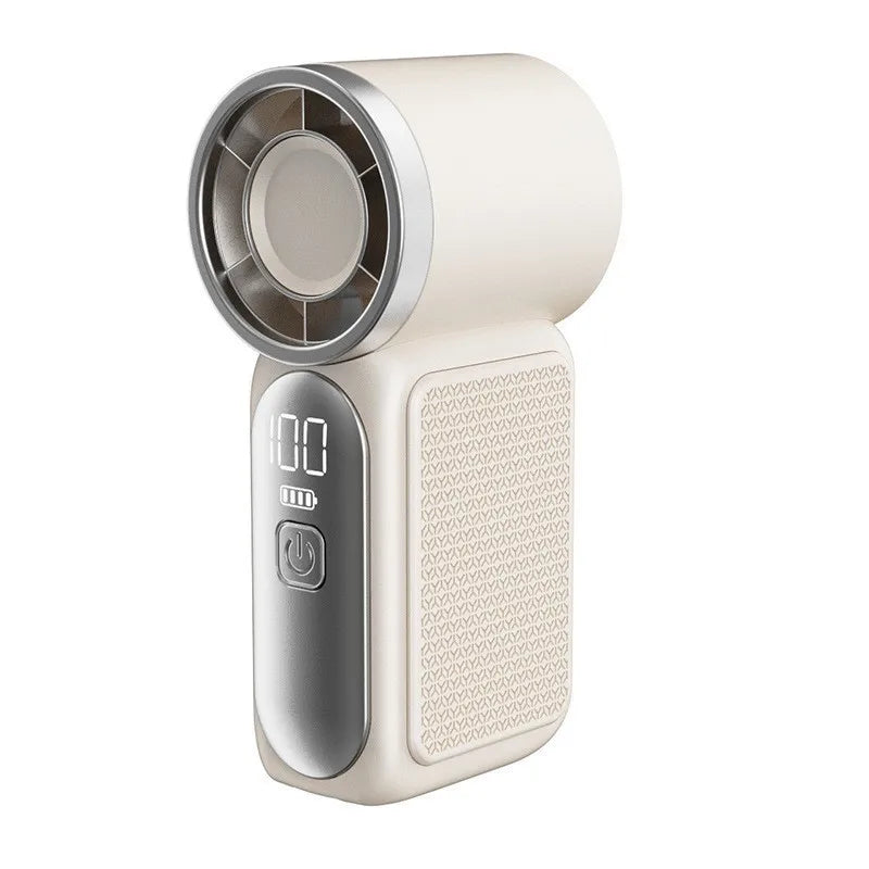 Mini Handheld Turbo Fan 100-Speed USB Rechargeable with LED Display
