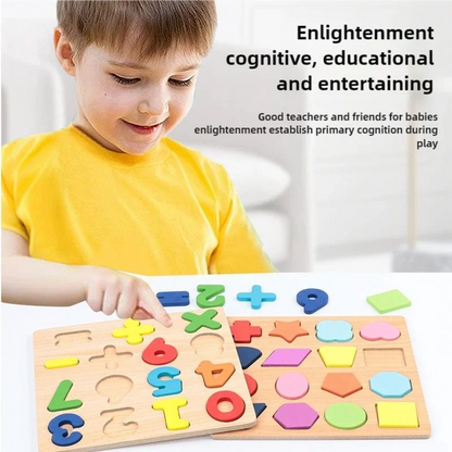 Wooden Geometric Shape Puzzle for Kids – Montessori Learning Toy
