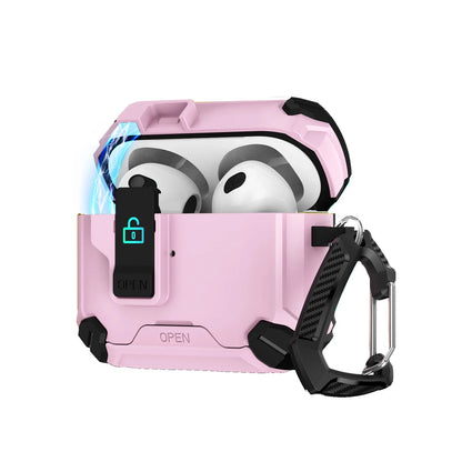Magnetic Lock AirPods Case with Carabiner – Rugged Design