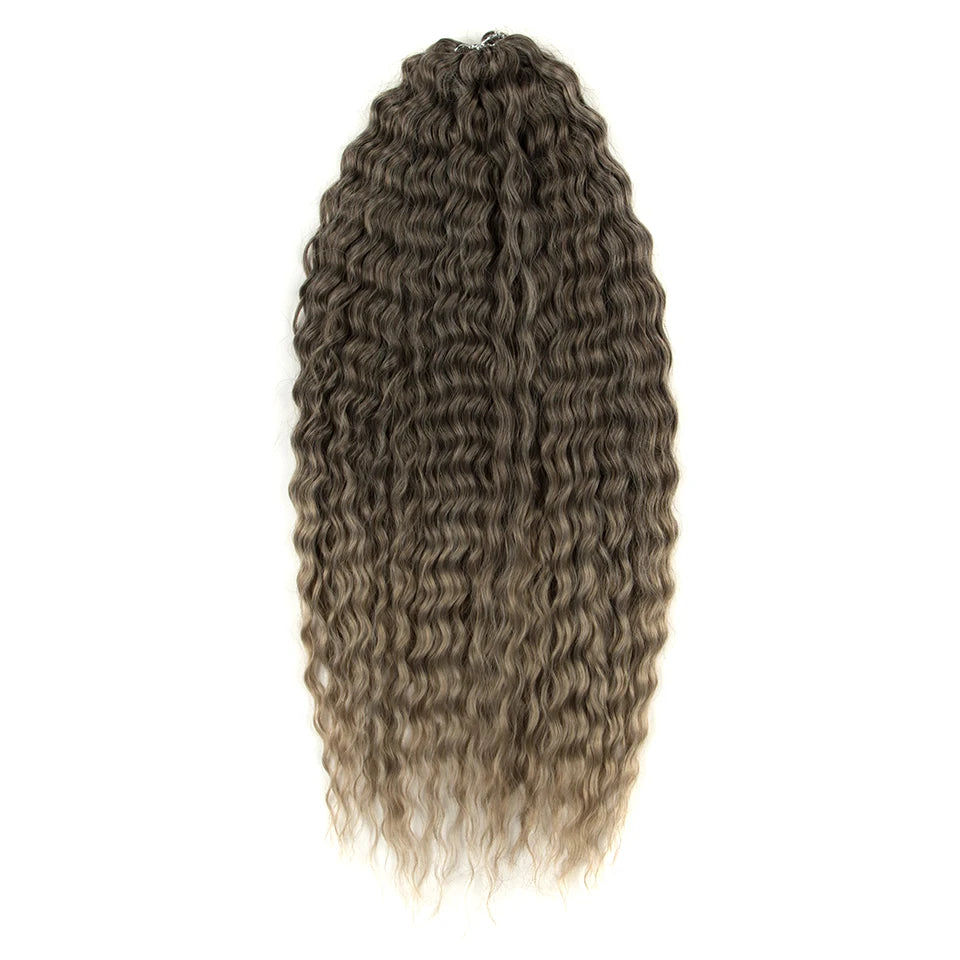 24 Inch Water Wave Crochet Braiding Hair – Synthetic Twist Curly Ombre Extensions