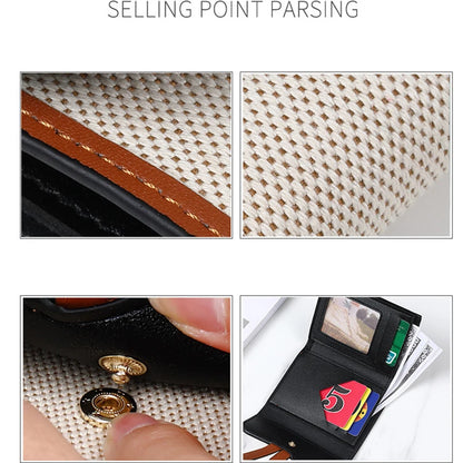 Women's Vintage Houndstooth Wallet – D-Clip Coin Purse & Card Holder