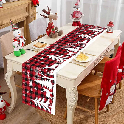 Christmas Table Runner – Festive Gnome & Santa Holiday Tablecloth