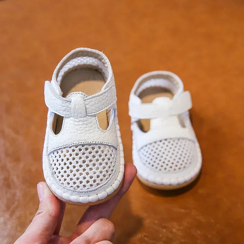 Genuine Leather Baby Sandals Soft Sole Anti-Collision Toddler Shoes