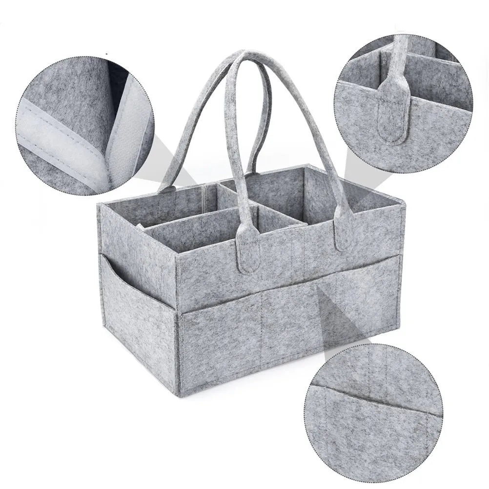 Baby Diaper Caddy Organizer – Large Felt Storage Bag