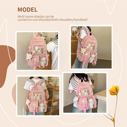 Cute Nylon Backpack for Girls & Teen Students
