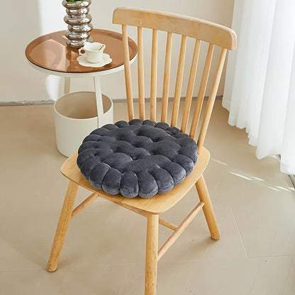 Biscuit Plush Chair Seat Cushion – Soft Tufted Seat Pad