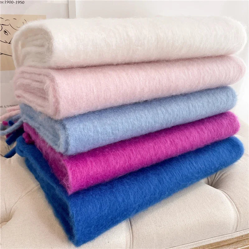Cashmere Winter Scarf for Women – Thick Soft Pashmina Wrap with Tassels