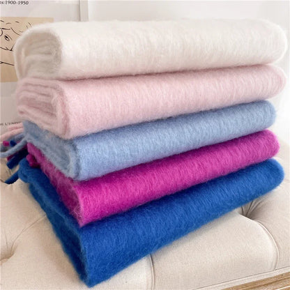 Cashmere Winter Scarf for Women – Thick Soft Pashmina Wrap with Tassels