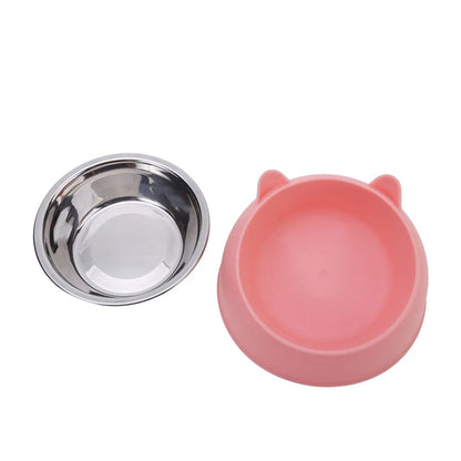 Tilted Stainless Steel Pet Feeding Bowl for Cats & Dogs