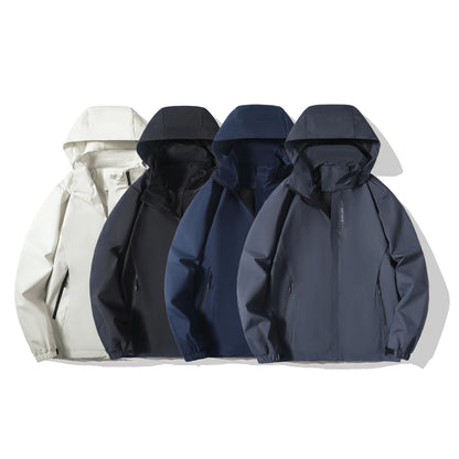 Men's Waterproof Hooded Rain Jacket – Lightweight Windproof Outdoor Raincoat