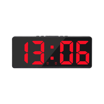 Digital LED Alarm Clock – Mirror Display, Voice Control & Snooze
