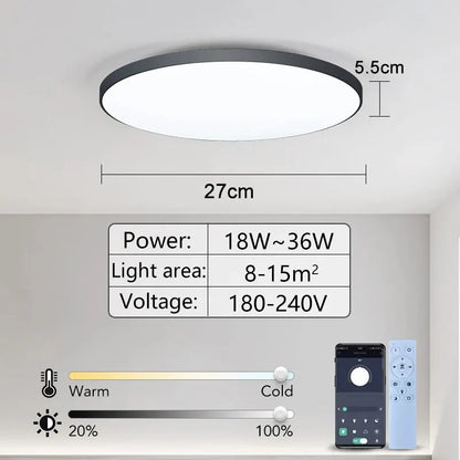 Smart LED Ceiling Light Dimmable | App & Remote Control