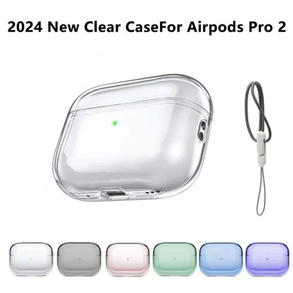 Clear AirPods Pro 2 Case with Wrist Strap – Soft TPU Cover