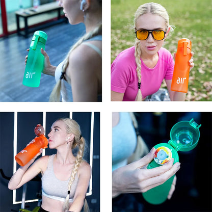 Portable Air Water Bottle with Straw and Flavor Pod