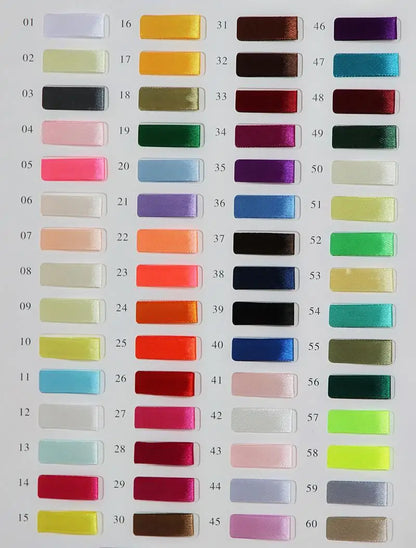 Silk Satin Ribbon – Multi-Size & Color for Wedding, Christmas & Party Decor