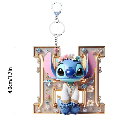 Stitch Letter Keychain – Acrylic Initial Pendant A–Z