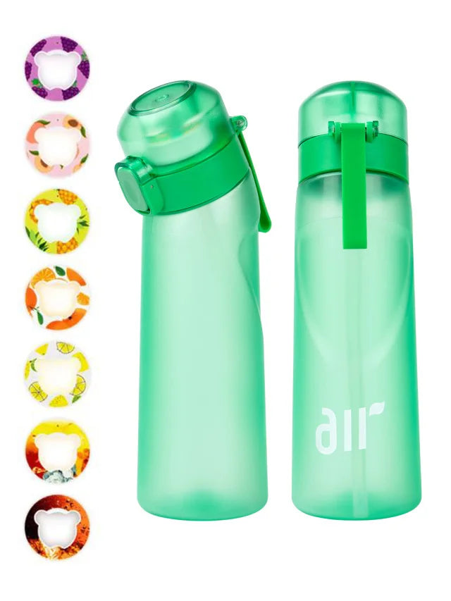 Portable Air Water Bottle with Straw and Flavor Pod