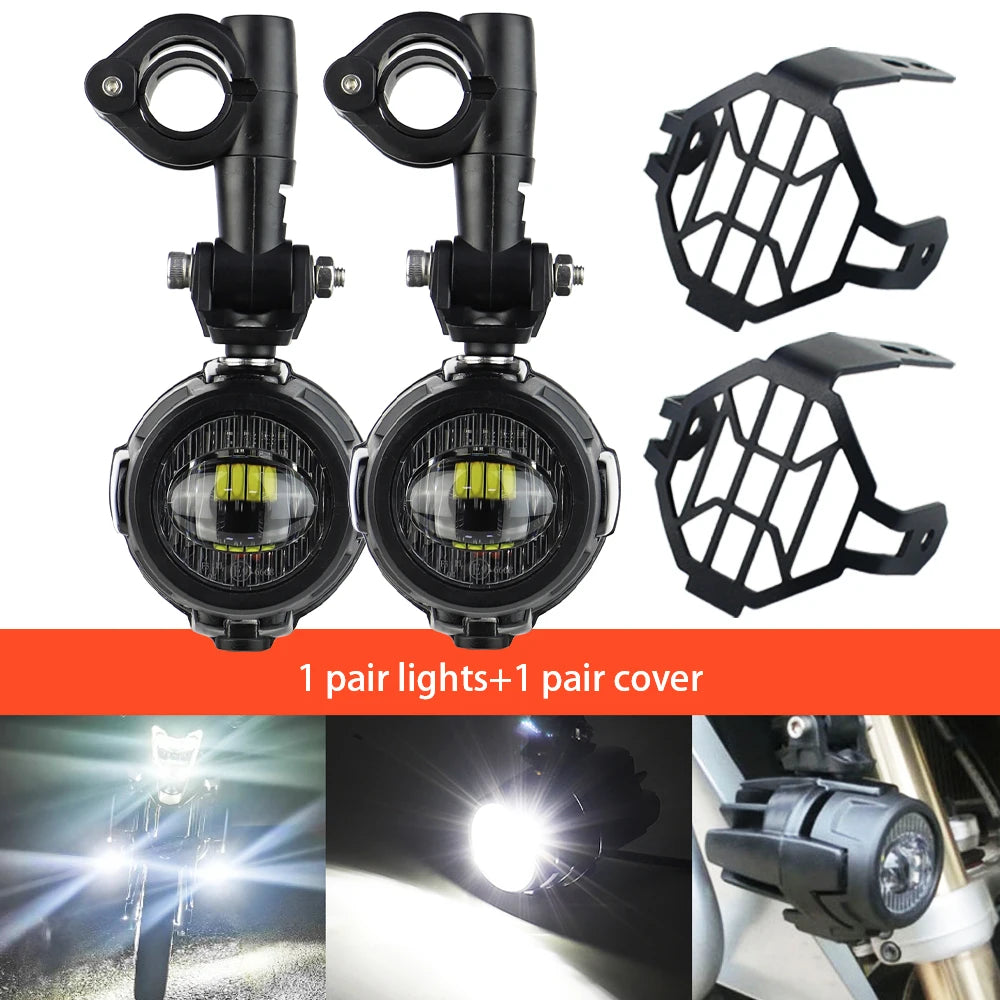 Motorcycle LED Auxiliary Driving Lights 40W 6000K – Universal Fog Spot Lamps