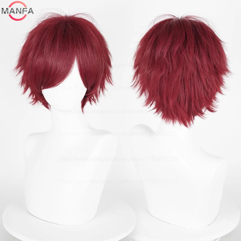 Short Straight Anime Cosplay Wig 30cm Multi-Color Unisex