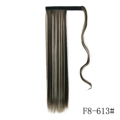 Wrap Around Ponytail Extension Synthetic Straight Hair 22-34 Inch