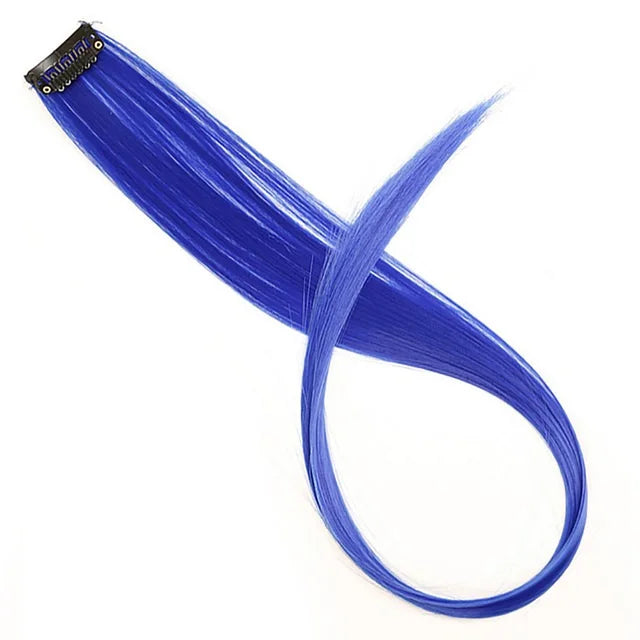 22-Inch Clip-In Synthetic Hair Extensions – Rainbow Colors