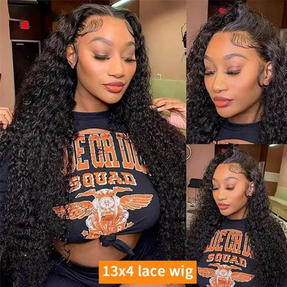 13x6 Deep Wave Human Hair Lace Front Wig – Extra Long 16–42"