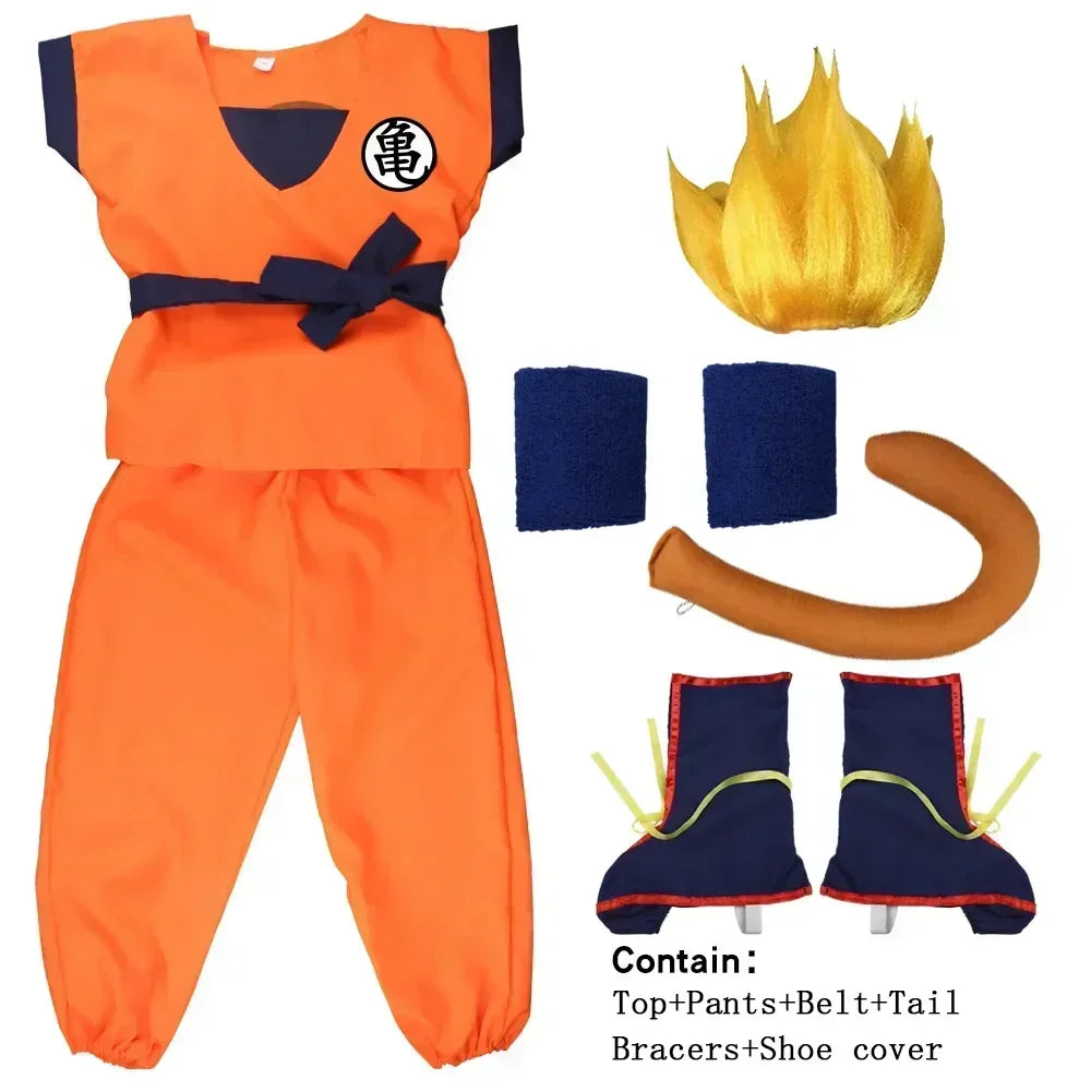 Son Goku Cosplay Costume Set – Dragon Ball Anime Halloween Outfit for Kids & Adults