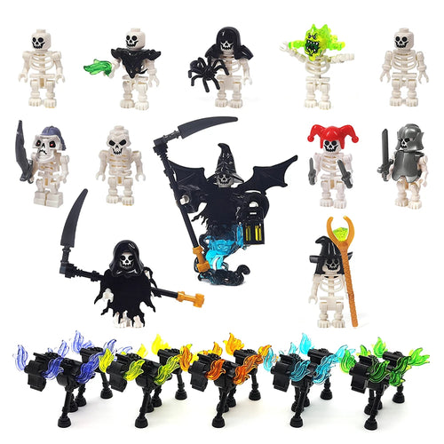 Halloween Skeleton Army Building Blocks Minifigures – Skeleton Horse MOC Figures