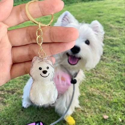 Pet Hair Memorial Keychain – Transparent Dog & Cat Pendant
