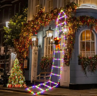Santa Claus Climbing Ladder LED Christmas Light – USB, 8 Modes