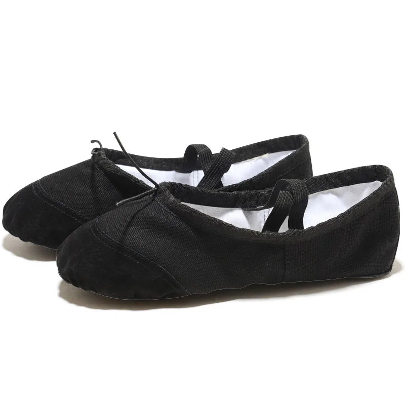 Canvas Ballet Slippers for Girls & Women – Soft Sole Dance Shoes