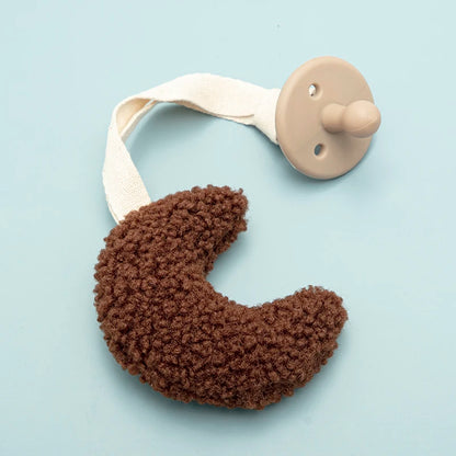 Sherpa Pacifier Clip Star Moon Baby Dummy Holder