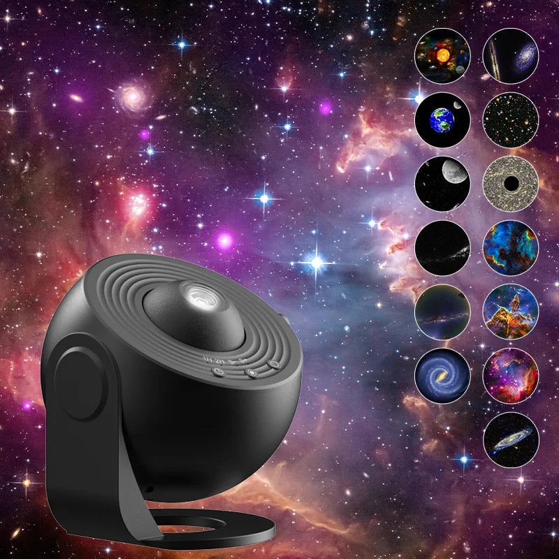 Galaxy Projector Night Light with 13 Film Discs – Starry Sky Planetarium Lamp