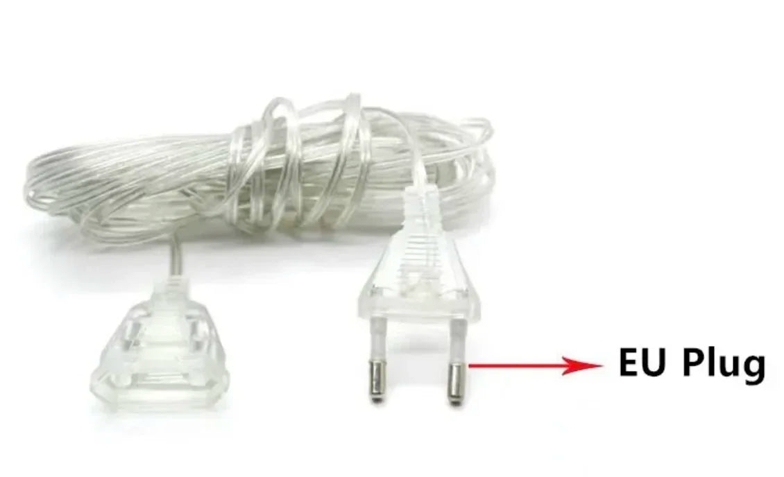 EU Plug Power Extension Cord for LED String Lights