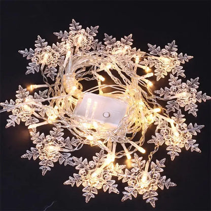 Christmas Snowflake LED Curtain String Lights – 3.2m Fairy Lights