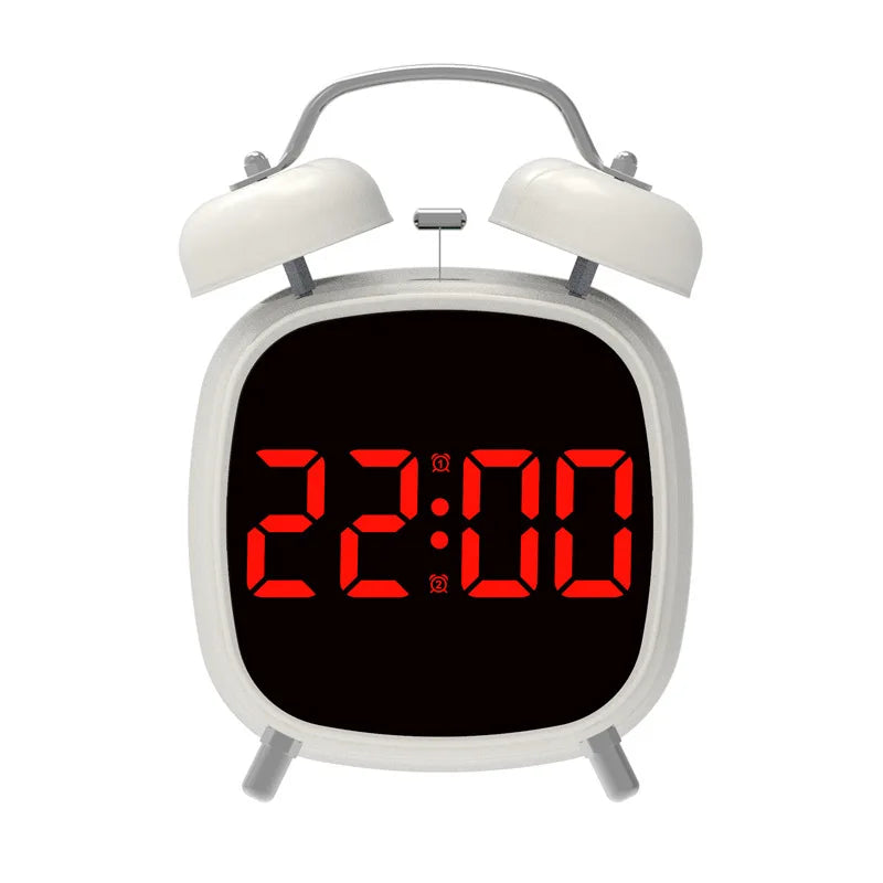 Voice Control Digital Alarm Clock – Double Bell, Super Loud, Night Mode