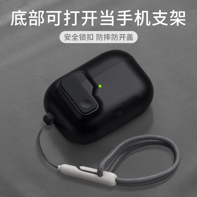 AirPods Pro 3 Case with Phone Stand, Magnetic Lock & Carabiner