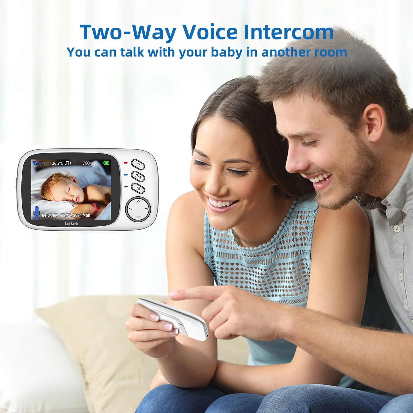 TakTark Wireless Video Baby Monitor – 3.2" Screen, Night Vision & Two-Way Talk