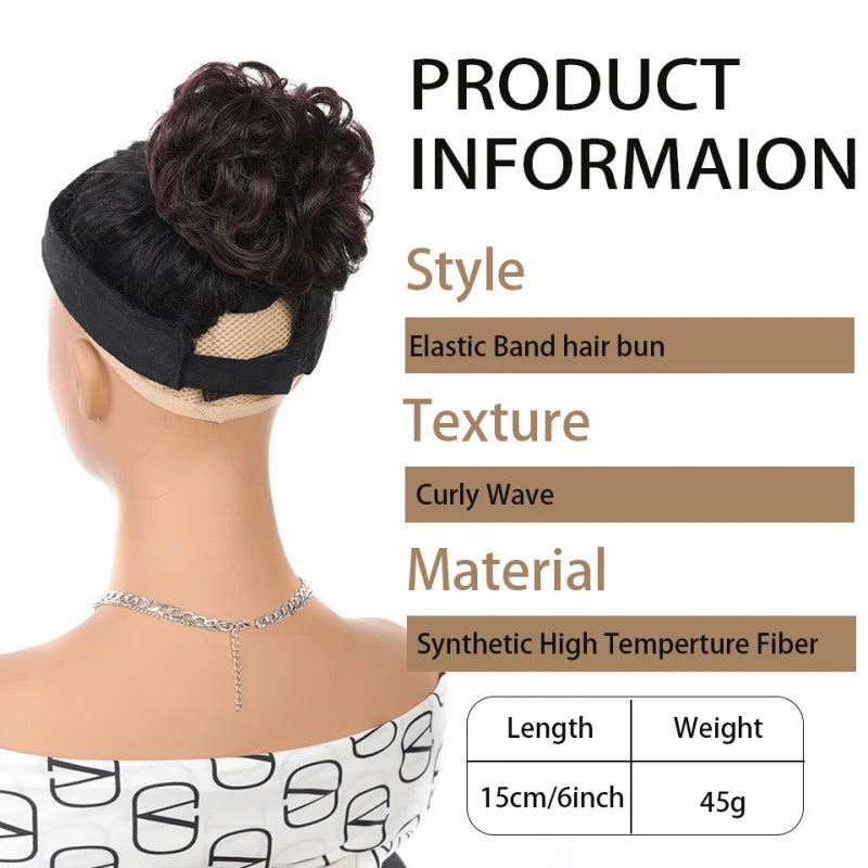 Claw Clip Messy Bun Hair Piece Curly Wavy Synthetic Updo Extension