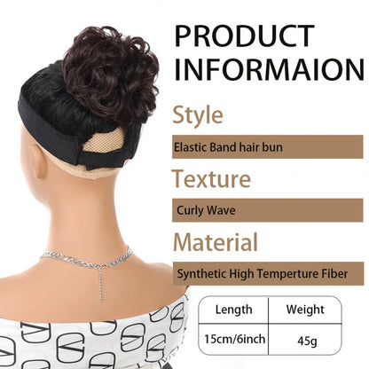 Claw Clip Messy Bun Hair Piece Curly Wavy Synthetic Updo Extension