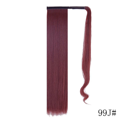 Wrap Around Ponytail Extension Synthetic Straight Hair 22-34 Inch