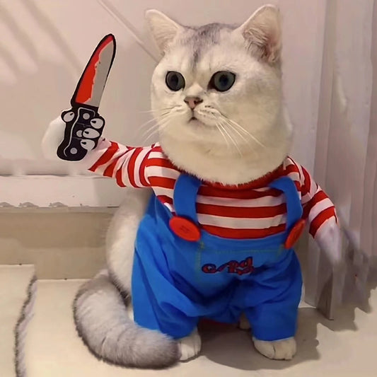 Funny Halloween Cat Dog Cosplay Jumpsuit Costume