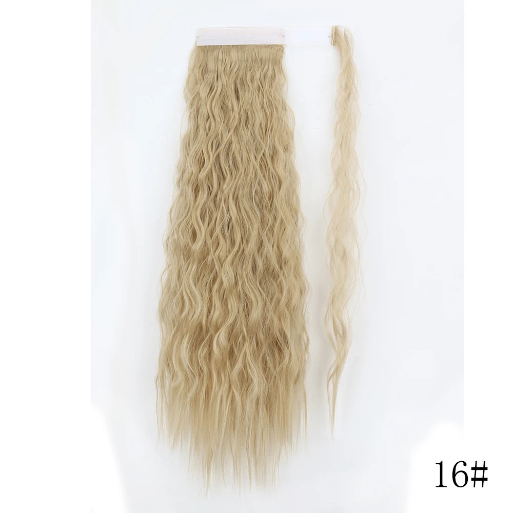 Wrap Around Ponytail Extension Synthetic Straight Hair 22-34 Inch