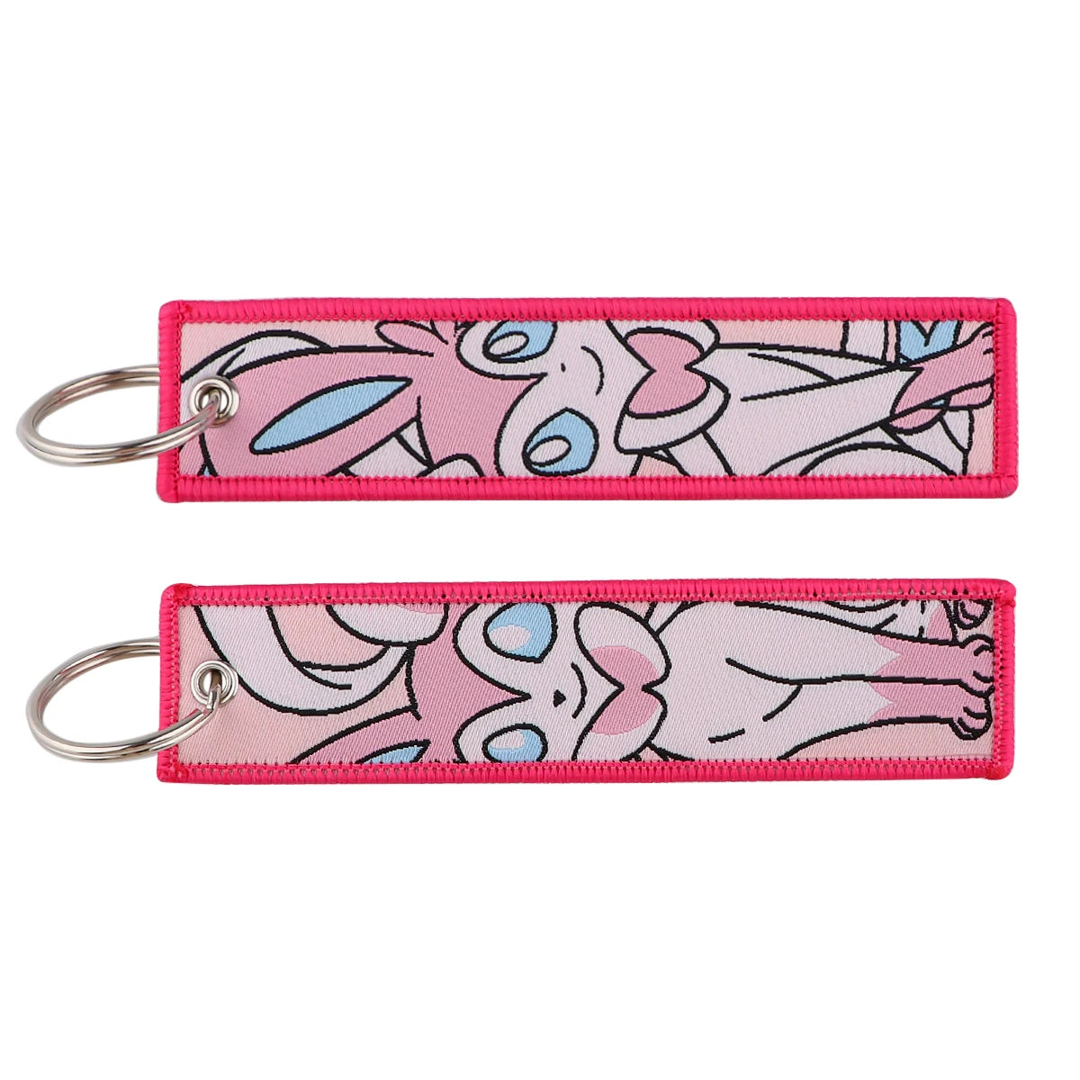 Anime Embroidered Keychain - Cute Cartoon Jet Tag Key Ring