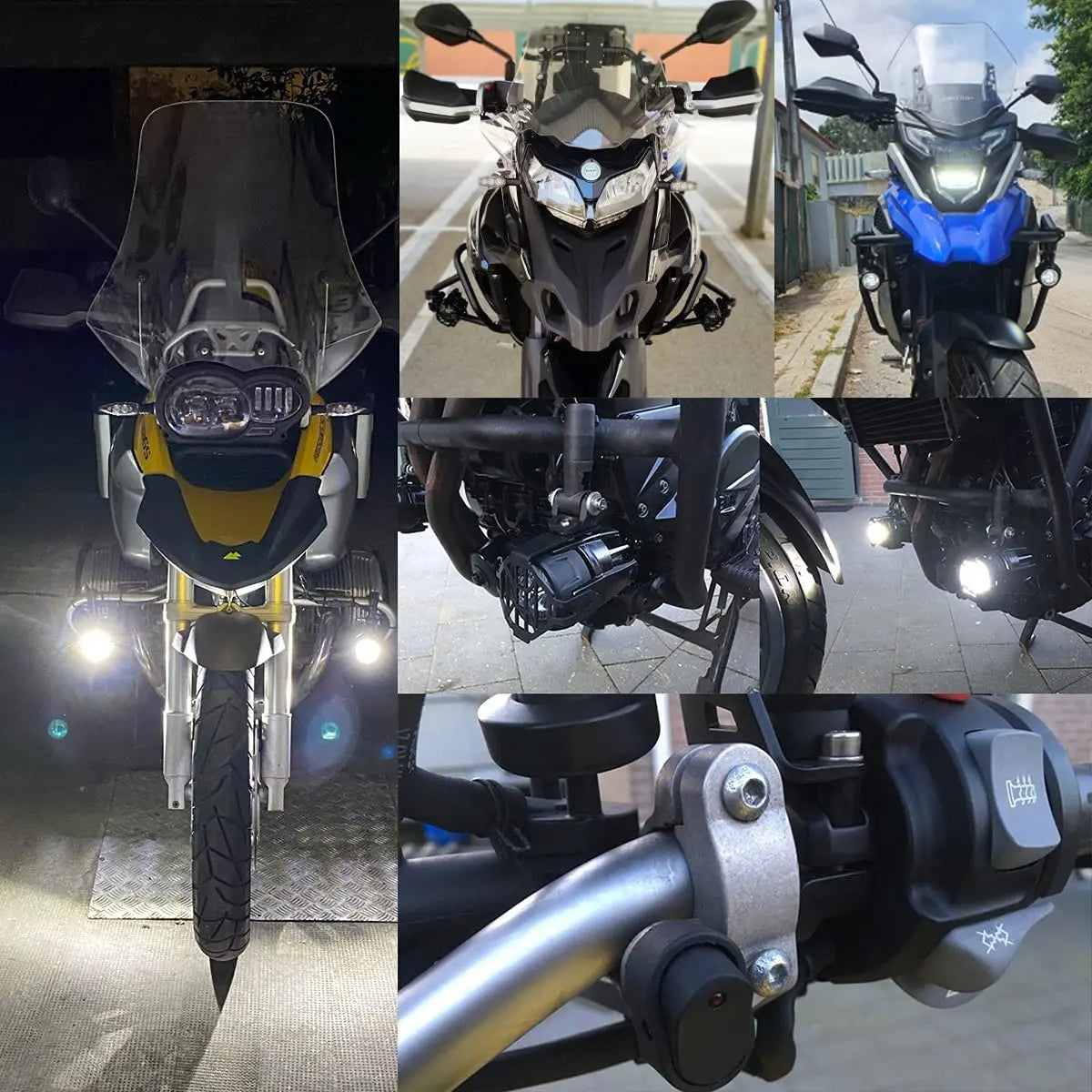 Motorcycle LED Fog Lights – Auxiliary Driving Lights for BMW R1250GS, F800GS & Yamaha MT07