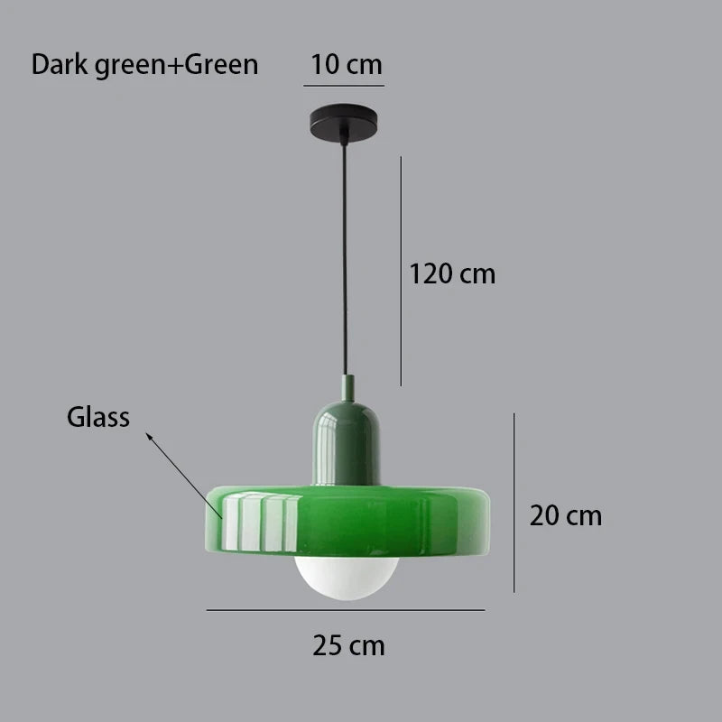 Nordic Glass Bauhaus Pendant Light – Retro Chandelier for Dining Room, Bedroom & Cafe